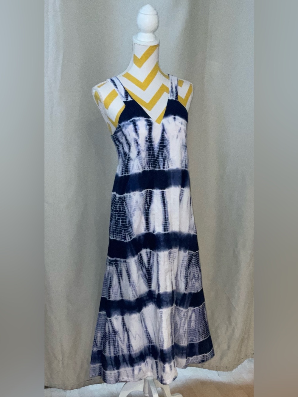 Banana Republic Navy and White Tie-Dye Sundress